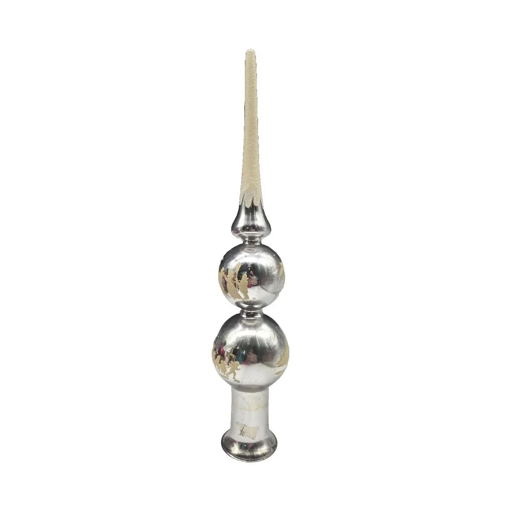 Vintage Mid Century Mercury Glass Finial Christmas Tree Topper 15